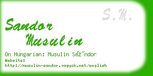 sandor musulin business card